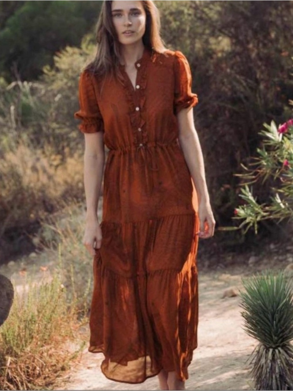Christy Dawn The Elle Dress in Pumpkin Paisley Women’s Tie-Waist Dress